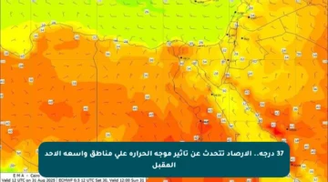 37 درجة.. الأرصاد تتحدث عن تأثير موجة الحرارة على مناطق واسعة الأحد المقبل